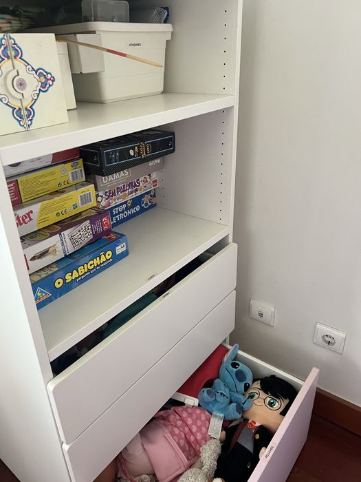 Móvel IKEA SMÅSTAD / PLATSA branco – 3 gavetas – 60x57x123 cm