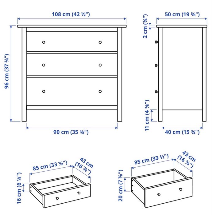 Comoda Branca 3 Gavetas