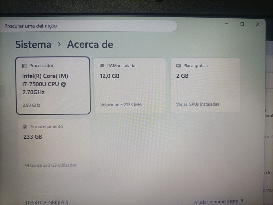 Lenovo Idealped 320 core i7-7500U. 12GB DDR4 e SSD 240GB
