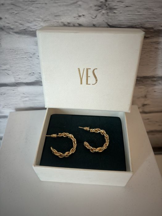 Piękne złote kolczyki kółka kółeczka koła mega vintage bizuteria