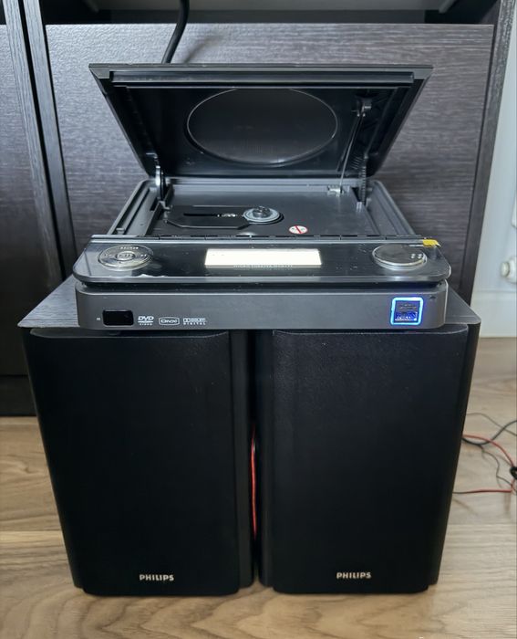 Philips MCD177 DVD/CD Hi-Fi com Colunas Originais – USB e Rádio FM