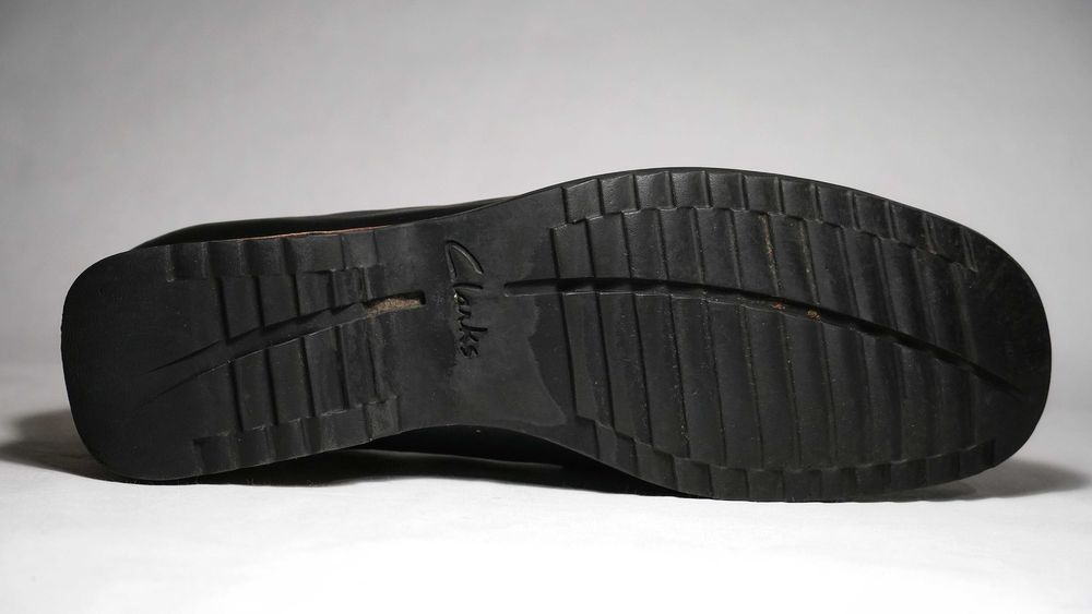 Clarks Brazil чорні шкіряні мокасини лофери 40 41 26 см вінтаж класика