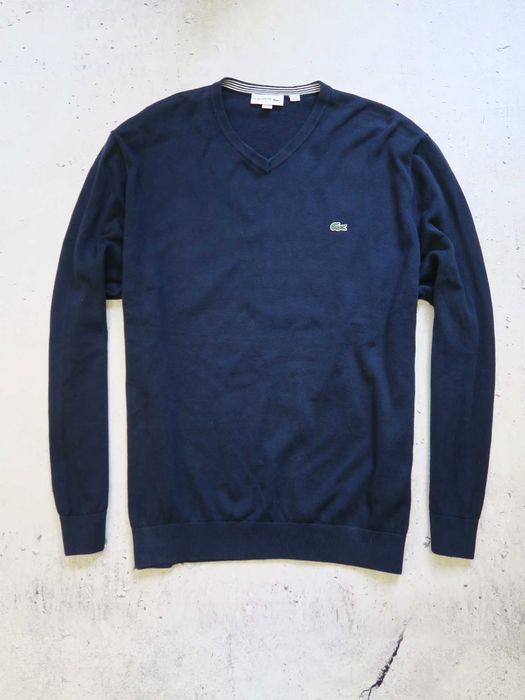 Lacoste elegancki sweter w serek XXL