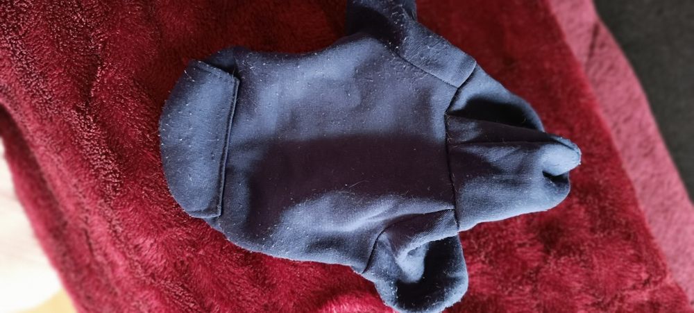 2 camisolas para cão. Uma azul e a outra castanho. Com algum uso