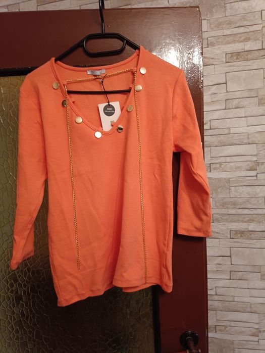 Bluzka z megi prążek pomarańczowy xl