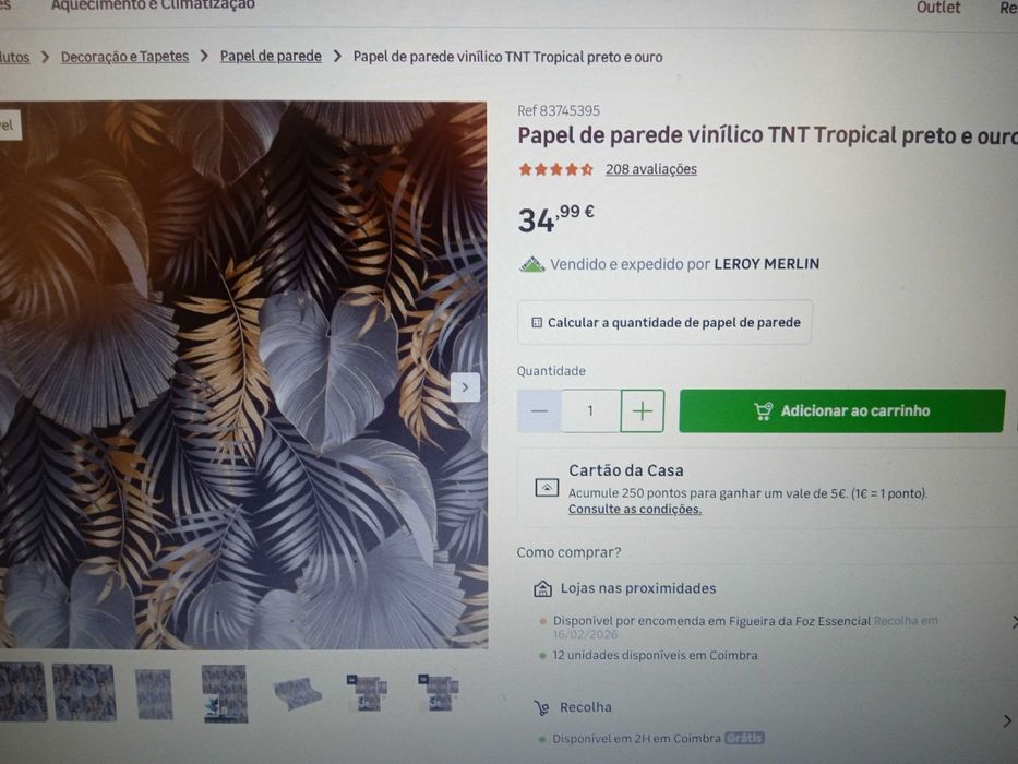 4 rolos papel de parede floral e madeira (novos)