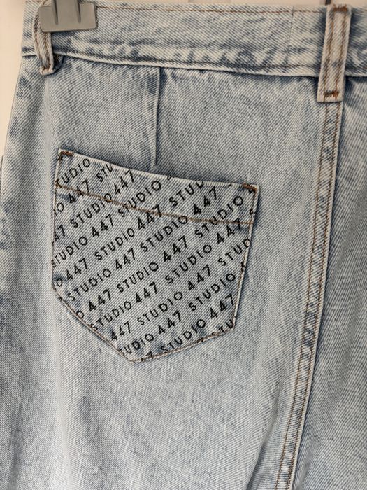 Studio 447 denim szerokie jeansy flare flary wysoki stan