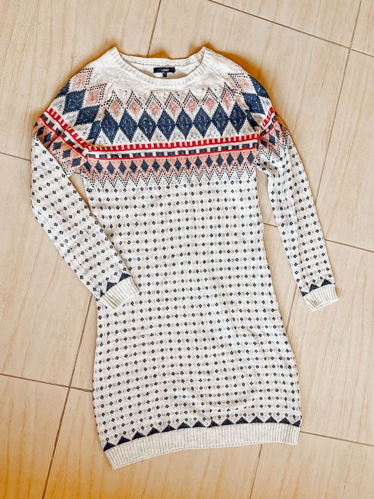 Різдвяна сукня, трикотажное платье-свитер со скандинавским мотивом