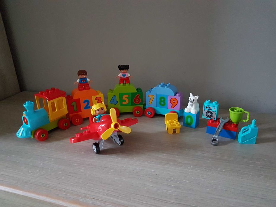 LEGO Duplo 10847 Pociąg z cyferkami, Duplo 10908 Samolot