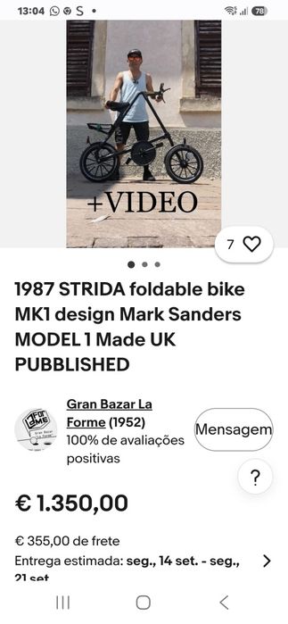 Bicicleta modelo 1987 FOLDABLE MK1