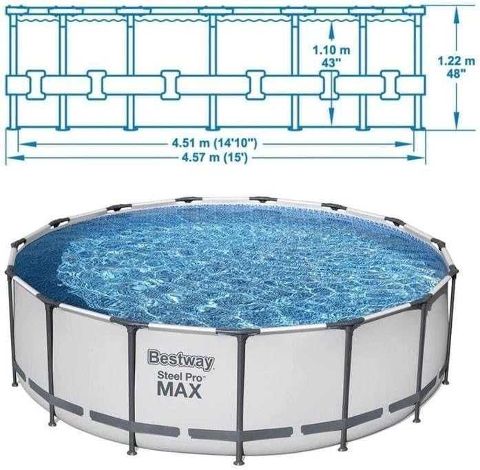 Piscina Steel Pro Max 16.015L + Bomba (457 ×122 cm) - BESTWAY