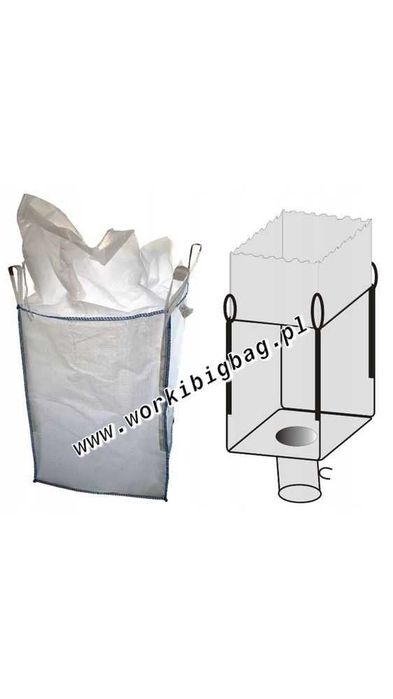 WOREK big bag 91x90x140 NOWE big bag bagi worki z fartuchem ATEST