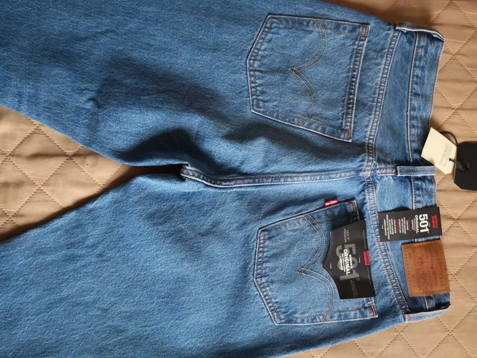 Spodnie jeansy Levi's 501 W28 L28 niebieskie denim nowe oryginalne
