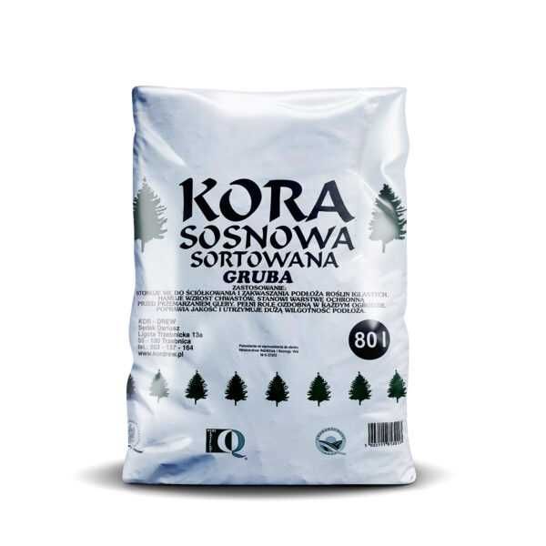 Kora sosnowa Gruba Lub średnia worki 80 L. z transportem pod adres