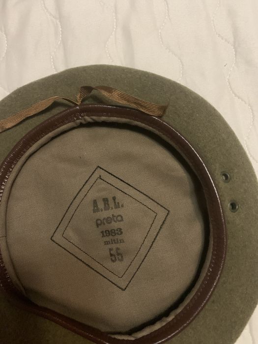 boina militar vintage A.B.L. colecao antiga preta 1983 mitin 55