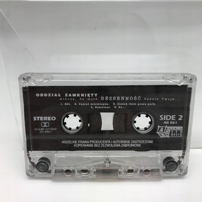 kaseta - oddział zamknięty - bezsenność