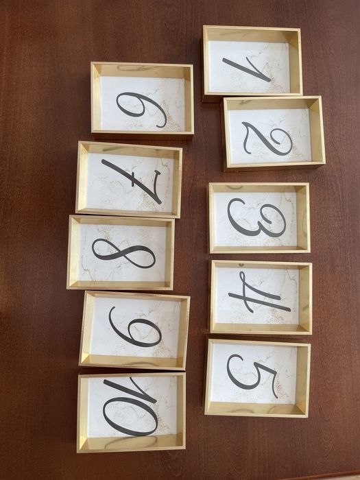 Numery weselne na stoły  10 sztuk