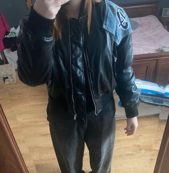 czarna black kurtka bomberka baggy vintage