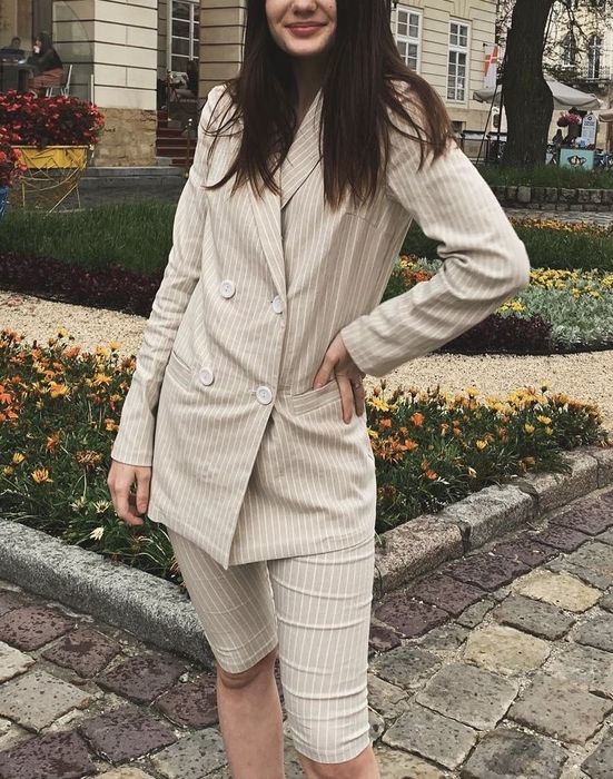 Костюм бренду Vovk з льону, розмір xs, б/у, дефектів немає