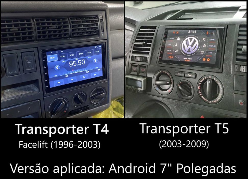 (NOVO) Rádio 2DIN • VW Transporter T4 / T5 / T6 • Android [4+64GB]