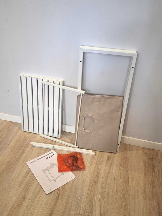 Kosz na pranie z półką 65L ,biało szary