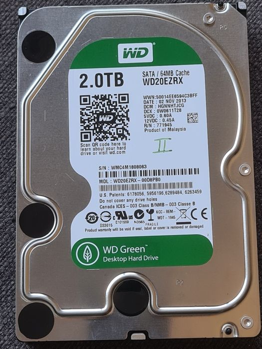 Disco WD20ERZX de 2TB sem uso