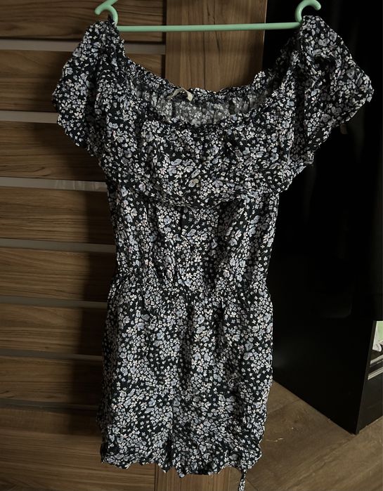 Kombinezon letni damski w kwiaty basic L