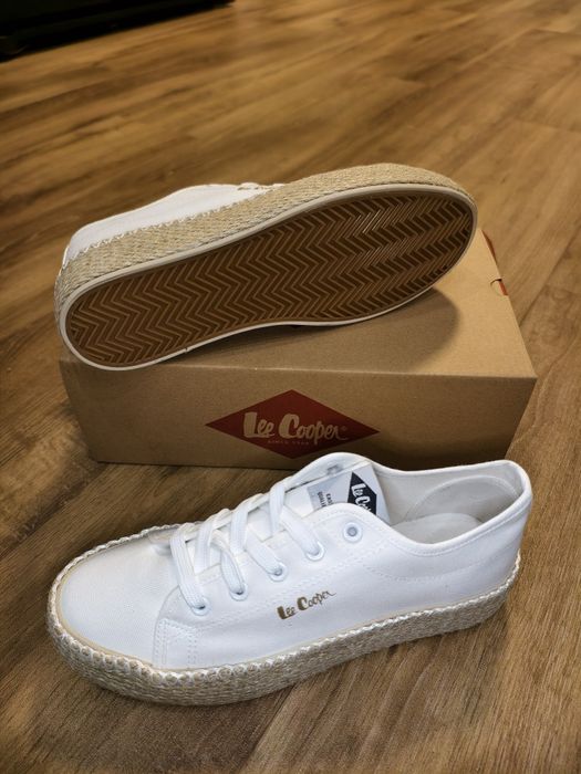 Buty Damskie Lee Cooper Espadryle Trampki białe platforma 41 - 26,5 cm