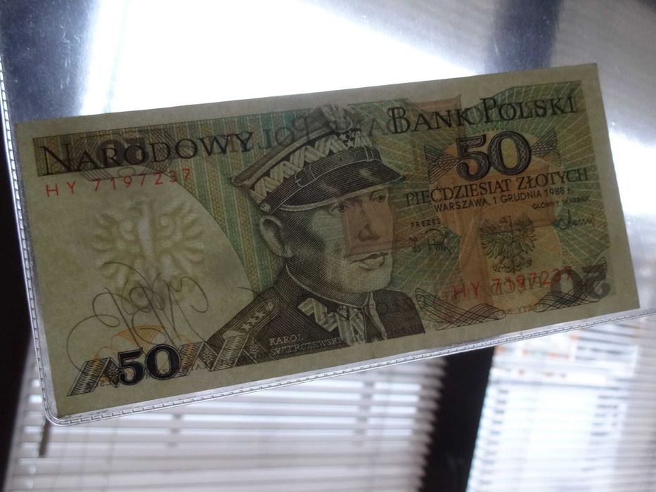 Banknot PRL 50 zlotych 1988 ŚWIERCZEWSKI seria HY