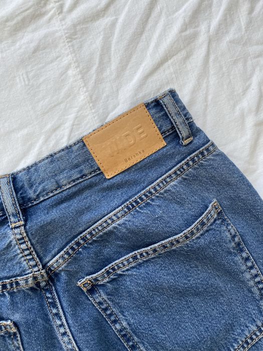 jeansy niebieskie wide leg s m 36/38 bershka