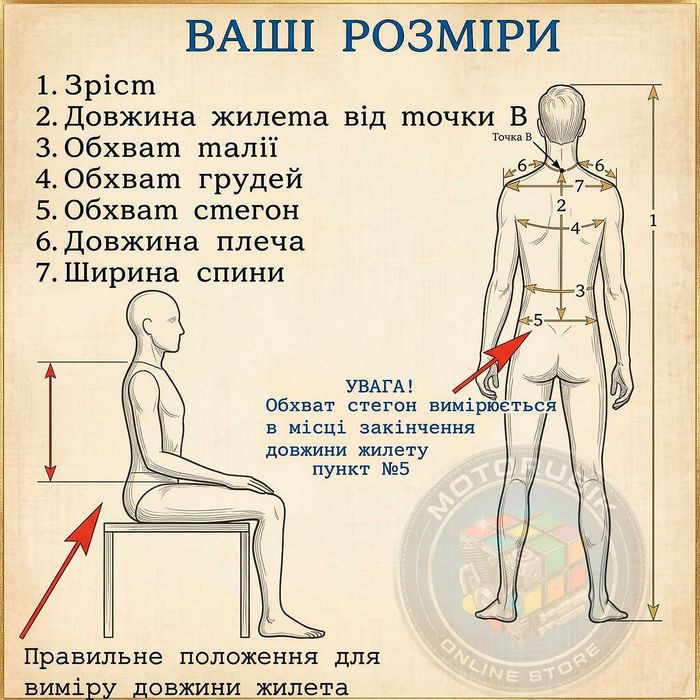 Байкерський шкіряний жилет