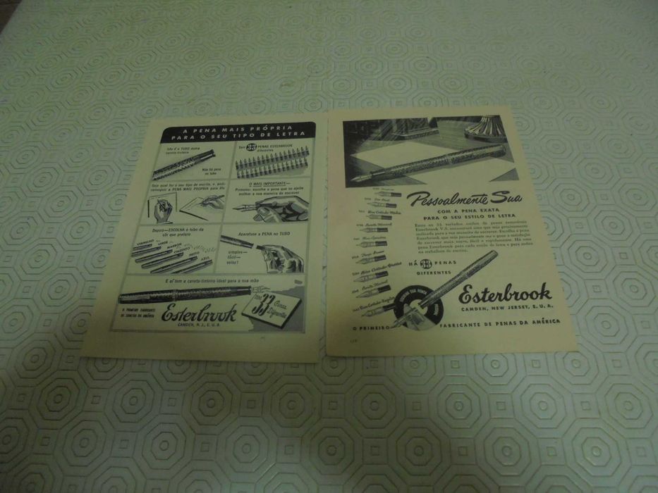 Publicidades de Canetas Esterbrook dos anos 40/50 todas diferentes