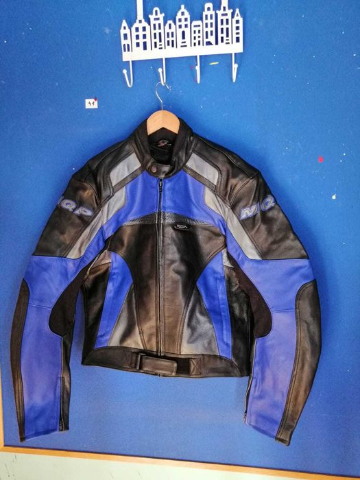 Kurtka skórzana męska MQP na moto - rozmiar L