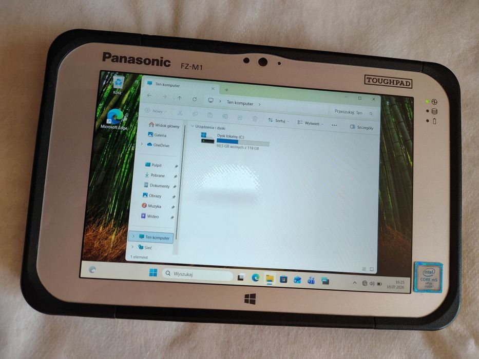 Pancerny Tablet Panasonic Toughpad FZ-M1 m5 6 gener 4GB 128SSD Windows 11