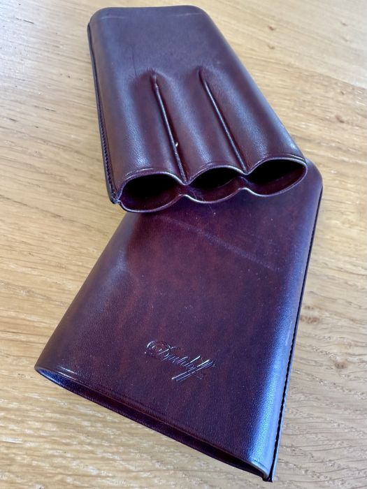 Estojo para charutos Davidoff couro castanho
