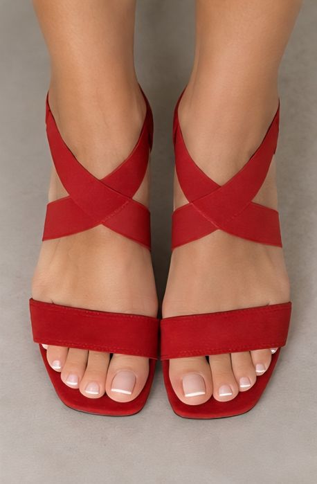 Sandalias cunha vermelha tam.36
