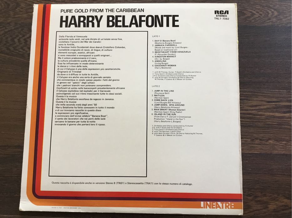 Harry Belafonte pure gold from the caribbean winyl