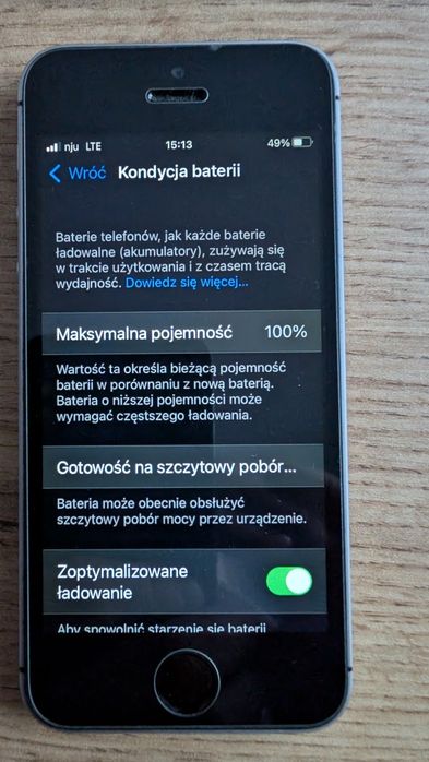 Bateria 100% Iphone se  Stan kolekcjonerski.