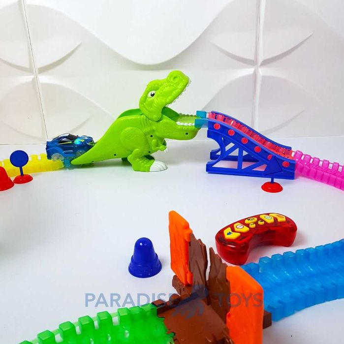 Трек з динозавром паром пультом та світлом гучним риком Хіт для дітей