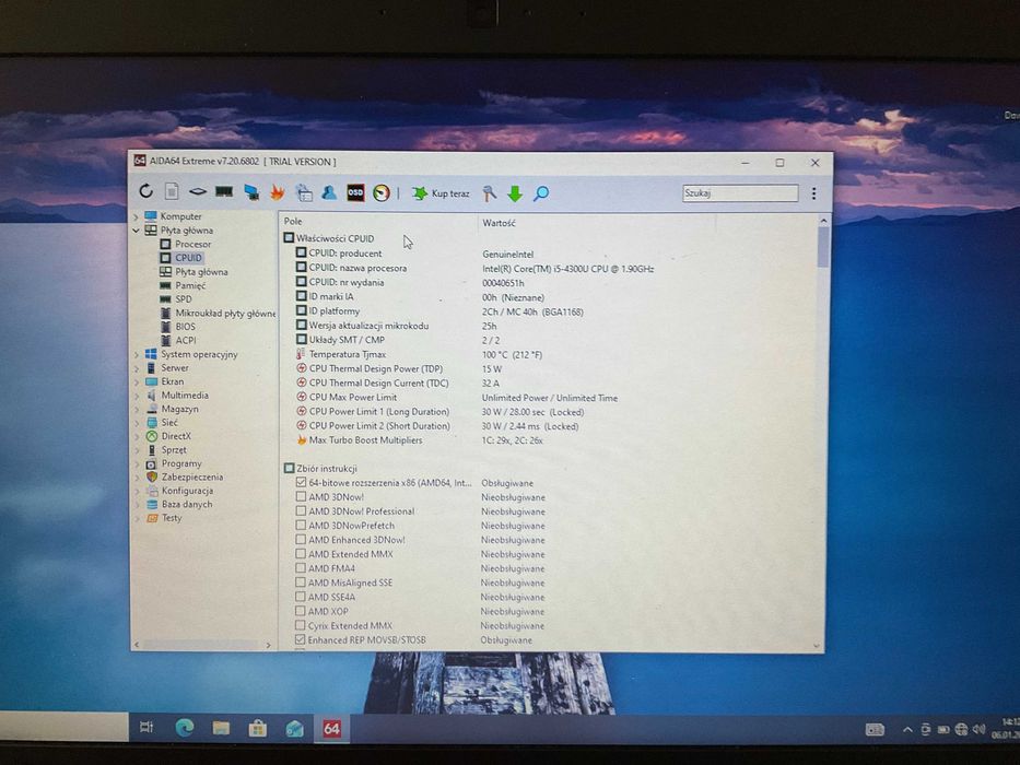 Laptop 14" DELL E5440, SSD 128GB, RAM 2x4GB, Wind.10pro.