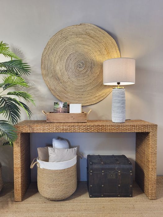 aparador, consola, mesa, secretaria, rattan, rustico