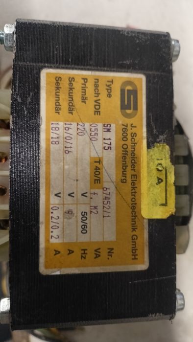 Transformator 2x19V/9A