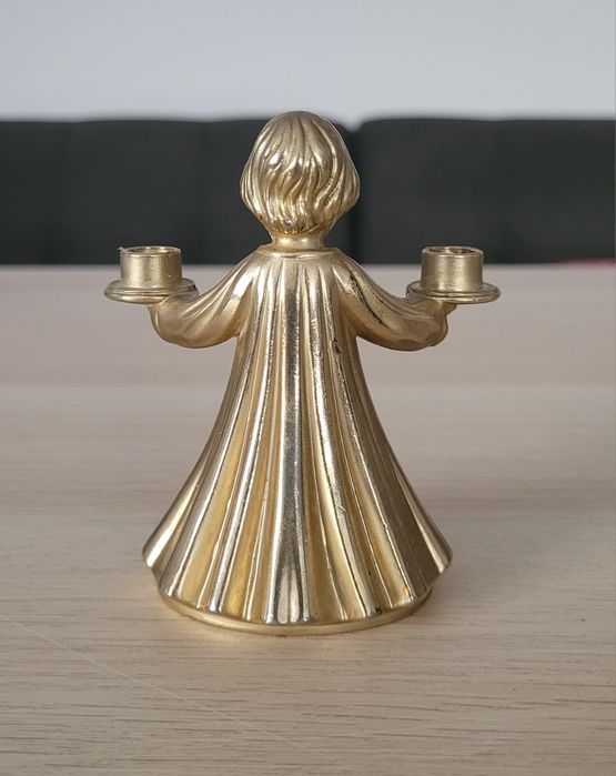 Figurka metalowy aniołek - świecznik na dwie świeczki