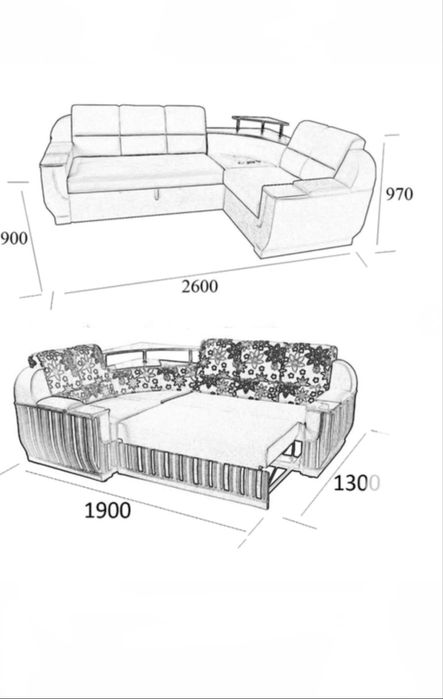 Диван кутовий 2.6м