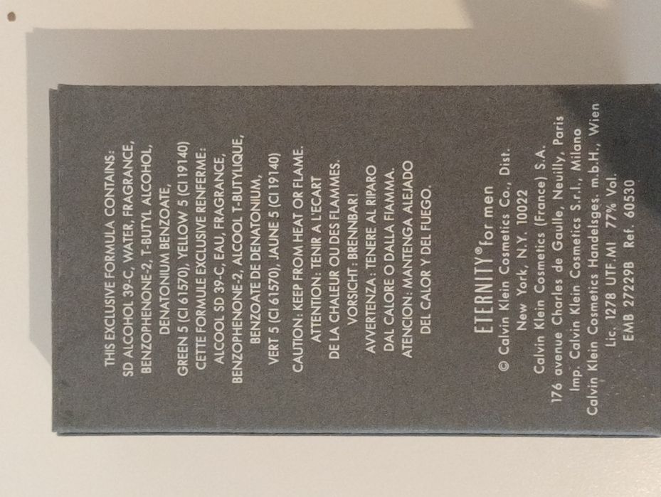 Eternity 50 ml hoje 25