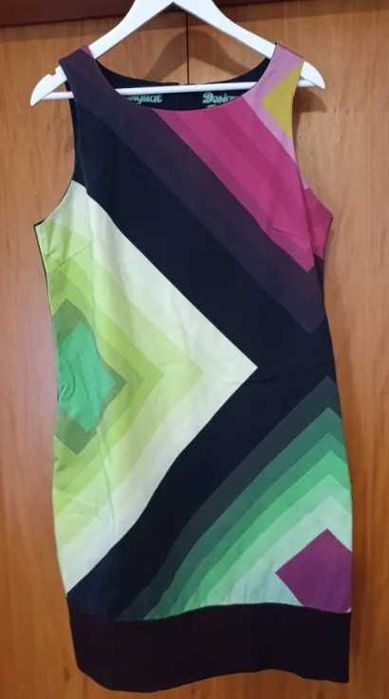 Vestido Desigual Verde e Rosa