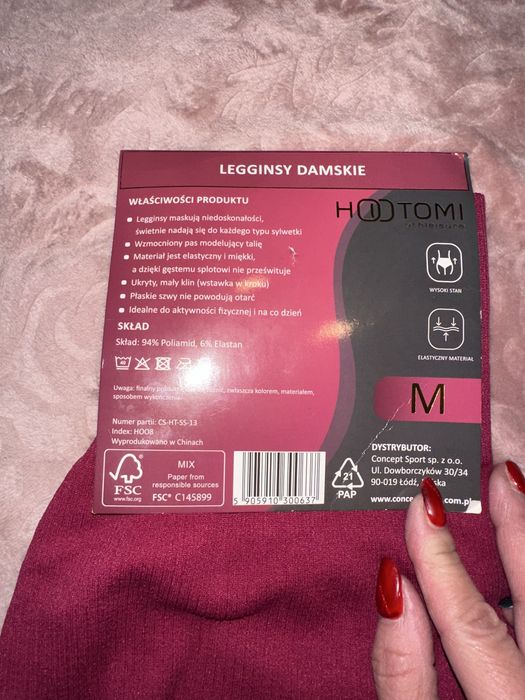 Legginsy sportowe modelujące M - Hootomi