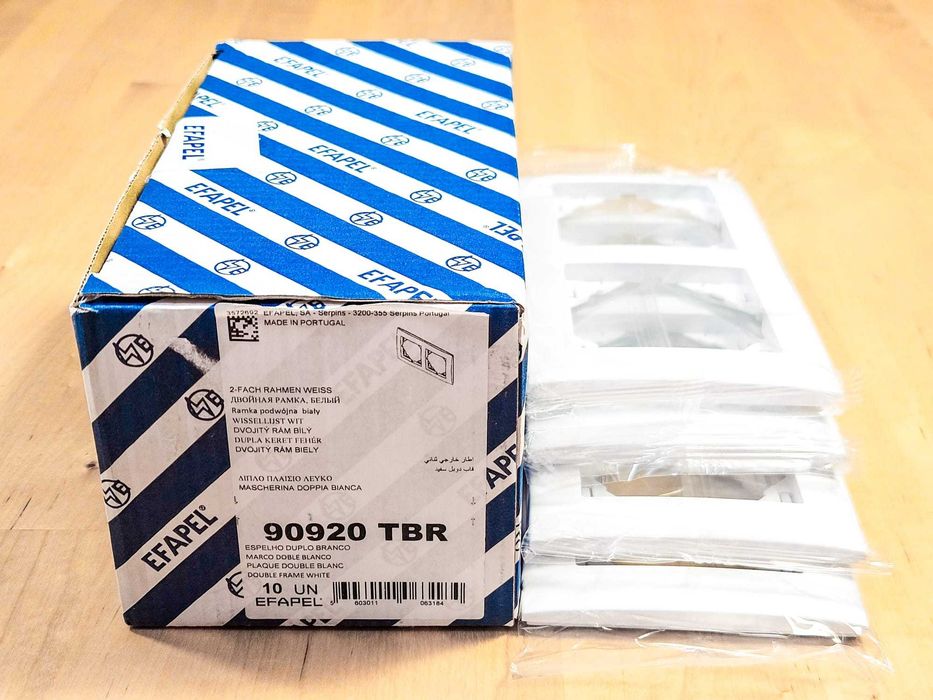 14x Espelho duplo branco EFAPEL 90920 TBR Série LOGUS 90 Standard