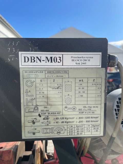 Przecinarka taśmowa BIANCO 280 MAN – sprawna