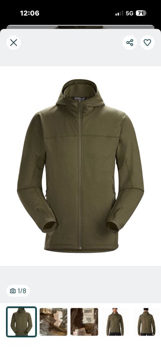 Arc'teryx LEAF Bluza Naga Hoody Full Zip Men's (Gen2) Ranger Green. L.